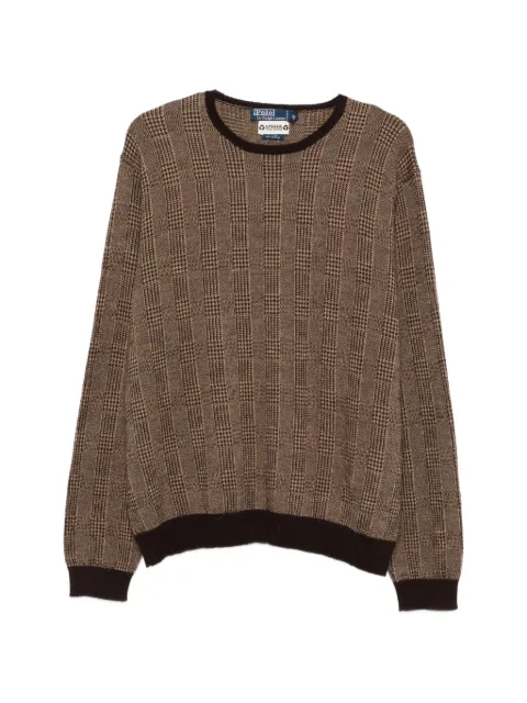 A.N.G.E.L.O. Vintage Upcycling upcycled check embroidered sweater Brown AU280AIF