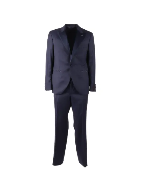 LUIGI BIANCHI MANTOVA peak-lapels virgin wool suit Blue 334563346