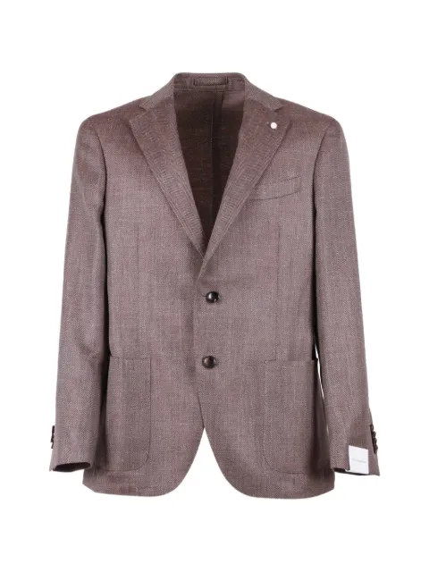 LUIGI BIANCHI MANTOVA herringbone drop blazer Brown 240362263