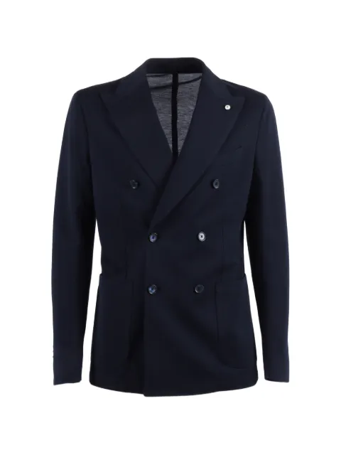 L.B.M. 1911 Drop S double-breasted blazer Blue 281365203