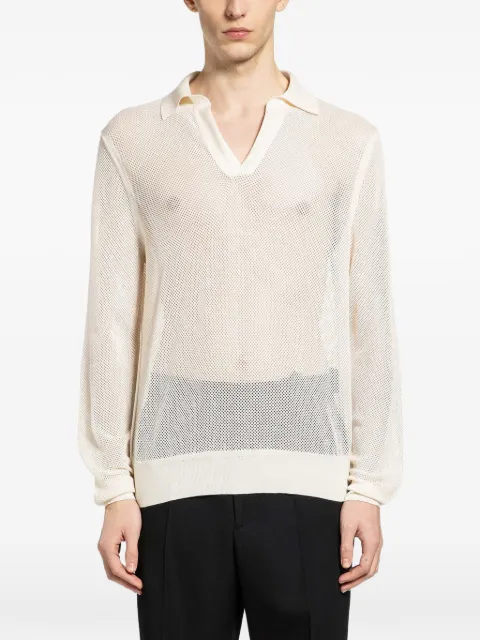 TOM FORD semi-sheer long-sleeve sweater Neutrals KPL054YMC046