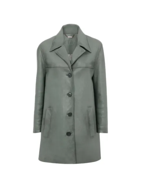 Chloé buttoned leather coat Blue CH26SCV93205