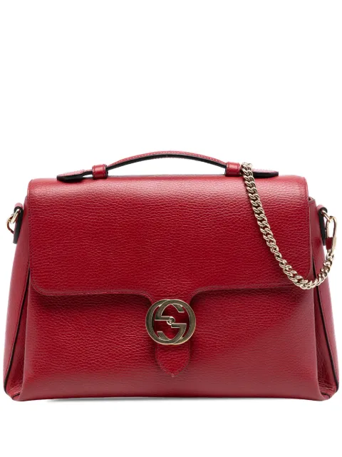 Gucci Pre-Owned 2016-2025 Medium Dollar Calf Interlocking G satchel Red HI6SVNTKT5P9NQNR