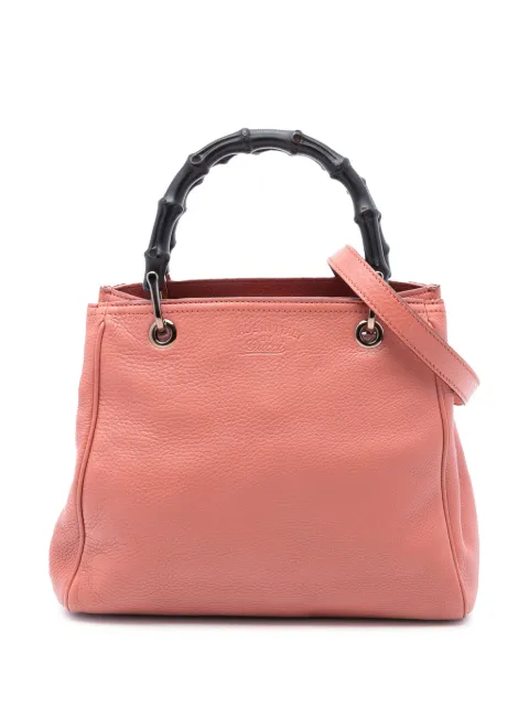 Gucci Pre-Owned 2016-2025 Small Calfskin Bamboo Shopper satchel Pink A0ZBV0X8X09RK7K4