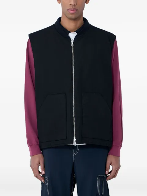 NÒMARYTHM TEXTILE zip patch pocket vest Black N40VE01A
