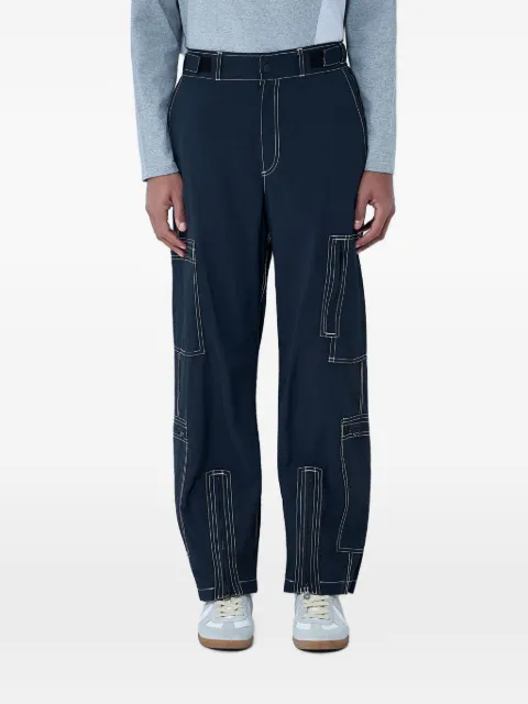 NÒMARYTHM TEXTILE contrast-stitch cargo pants Black N40PT03