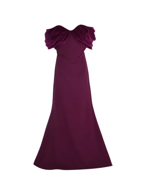 Rhea Costa Ivonna velvet-detail maxi dress Purple 24210D