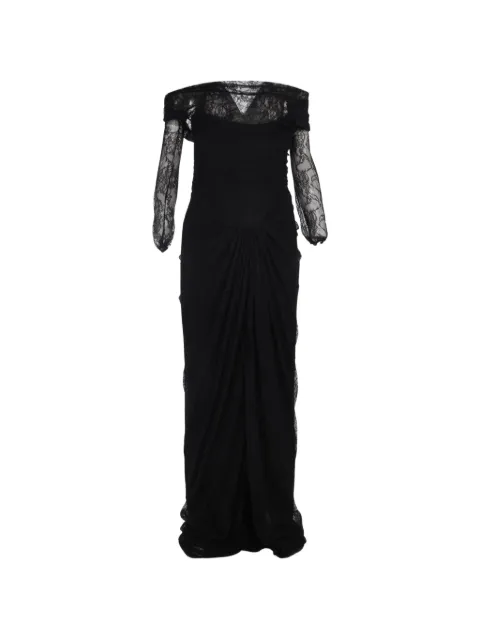 Rhea Costa Ines lace-detail maxi dress Black 25017D