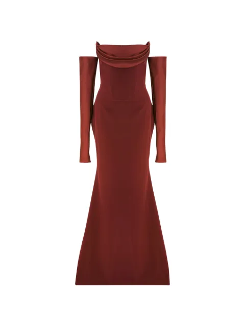 Rhea Costa Raven off-shoulder maxi dress Red 23200D
