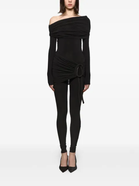 Atu Body Couture off-shoulder ring-detail braided jumpsuit Black AT26127