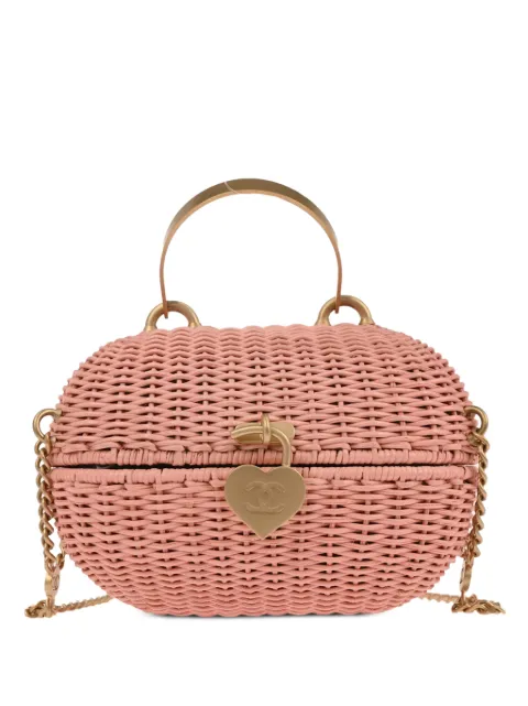 CHANEL Pre-Owned 2004-2005 heart-embellishment tote bag Pink 117554
