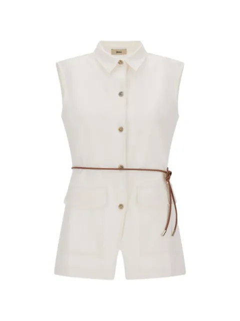 Herno button belted waistcoat Neutrals CM000038D560351100