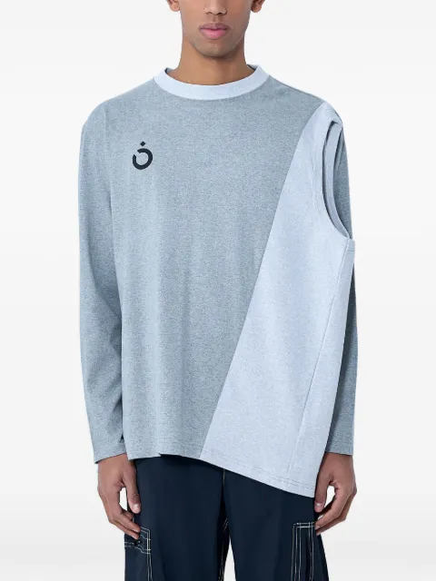 NÒMARYTHM TEXTILE asymmetrical panel T-shirt Grey N40TS01