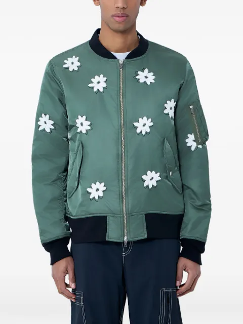 NÒMARYTHM TEXTILE floral embroidered bomber jacket Green N40JK01C