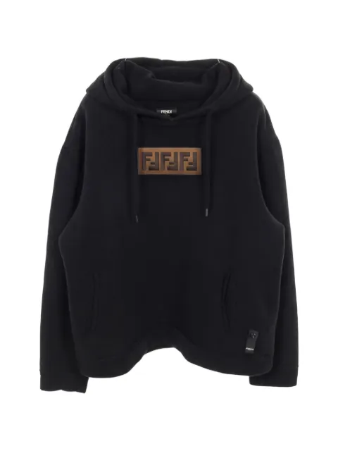 Fendi Pre-Owned FF-patch hoodie Black 1044143