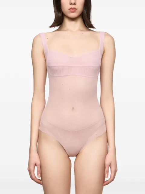 Atu Body Couture square-neck zip-fastening bodysuit Pink AT25076