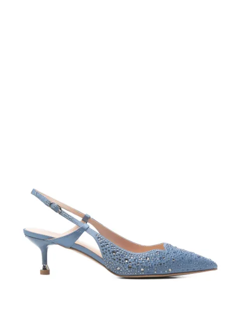 LIU JO studded pointed leather pumps Blue SXX015TX00181409
