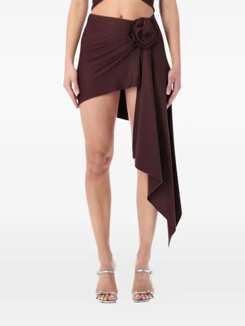 Magda Butrym draped flower-detail mini skirt Purple 606426BODEAUX