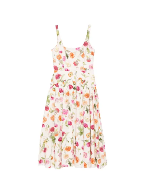 Carolina Herrera poppy-print midi dress Neutrals R2611N563PSR