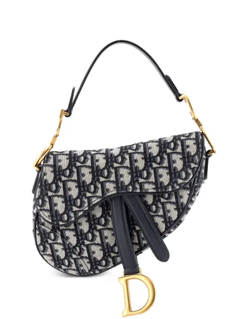 Christian Dior Pre-Owned Saddle Handbag Oblique Canvas Mini shoulder bag Blue F7HB647TBNNPOTIT