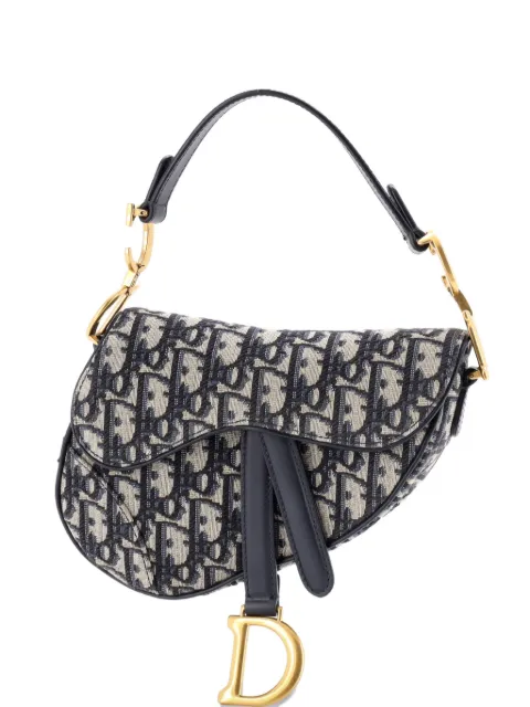 Christian Dior Pre-Owned Saddle Handbag Oblique Canvas Mini shoulder bag Blue EN0SE6SKKZDX4CFH