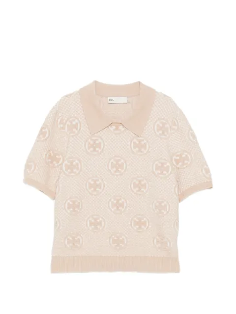 Tory Burch monogram jacquard top Neutrals 181041