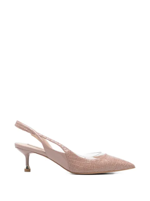 LIU JO lizard-skin effect slingback pumps White SA6023EX06851315