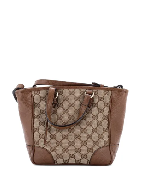 Gucci Pre-Owned Bree Convertible Tote GG Canvas with Leather Small crossbody bag Brown 8JY3PB7ADYJYL84C