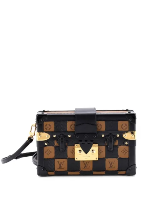 Louis Vuitton Pre-Owned Petite Malle Handbag Damier Tressage Monogram Canvas and Leather clutch bag Black 2PIVENEALW8985X6