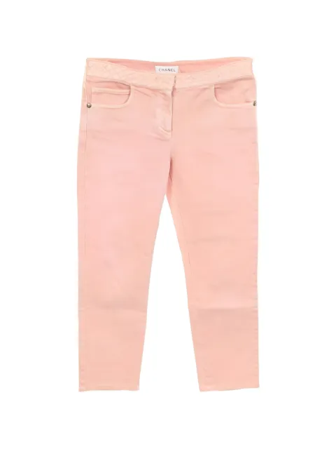 CHANEL Pre-Owned 1986-1988 quilted-switching jeans Pink 1039436