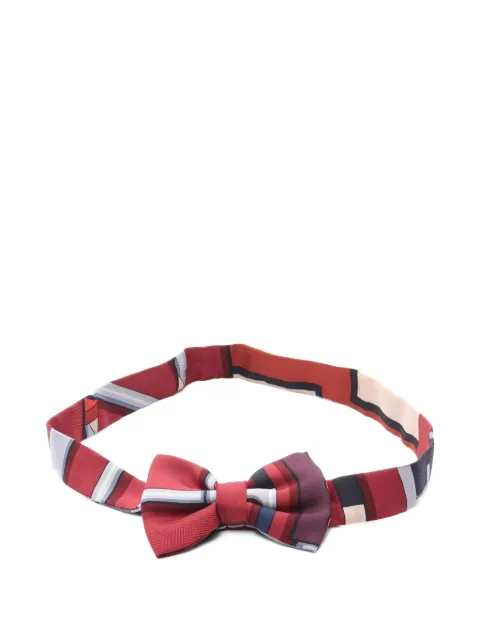 Hermès Pre-Owned 2010s striped bow tie Red 1033717