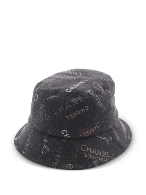 CHANEL Pre-Owned 1986-1988 print bucket hat Grey 1039809