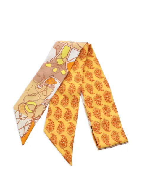 Hermès Pre-Owned 2010s Twilly Coup de Fouet au Bloc scarf Yellow 1039868