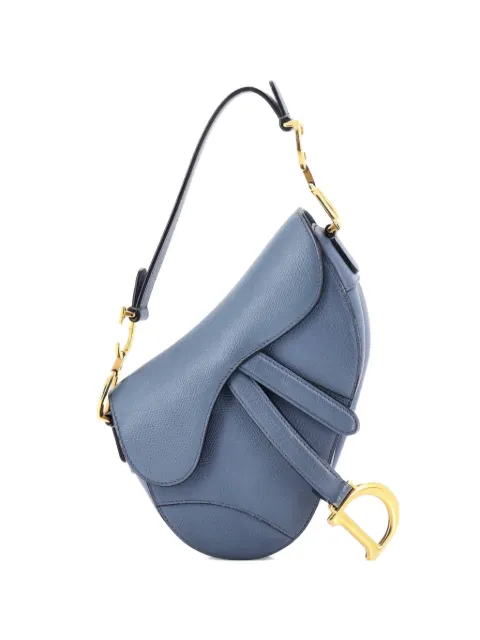 Christian Dior Pre-Owned Saddle Handbag Leather Mini shoulder bag Blue T0YN8Q0T71A9N5GZ