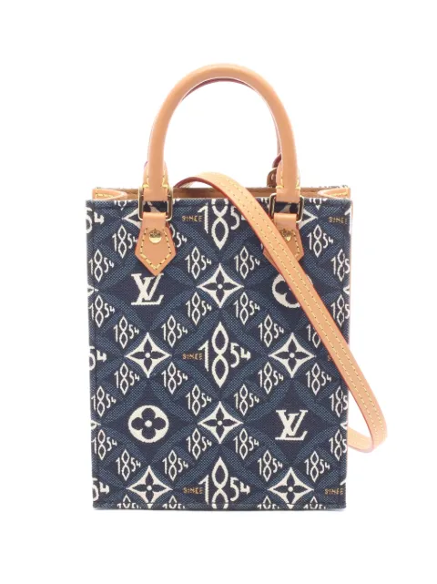 Louis Vuitton Pre-Owned 2020 Monogram Jacquard Since 1854 Petite Sac Plat satchel Blue NVJ4FA4X79QABP6A