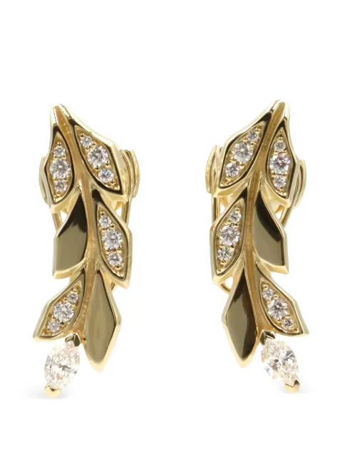Tiffany & Co Eyewear Van Climber leaf diamond earrings Gold 1044392