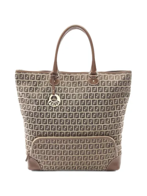 Fendi Pre-Owned Zucchino monogram-pattern leather tote bag Neutrals 1043677