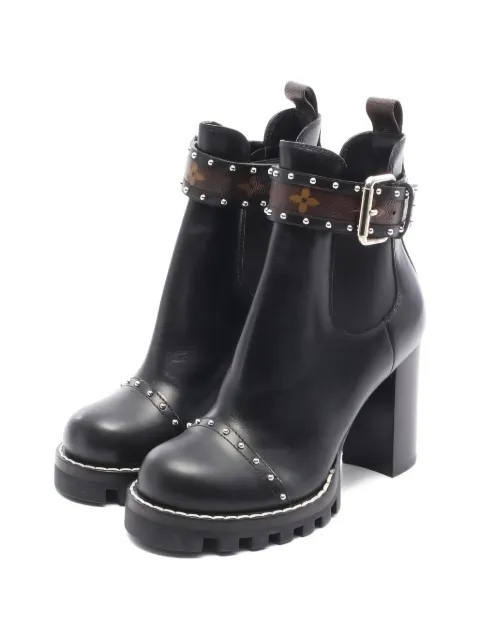 Louis Vuitton Pre-Owned 10s trail line studded boots Black 1037573