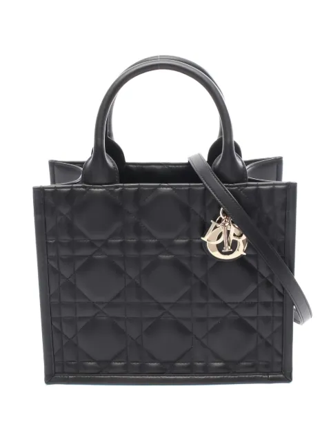 Christian Dior Pre-Owned 10s book tote leather handbag Black 1043852