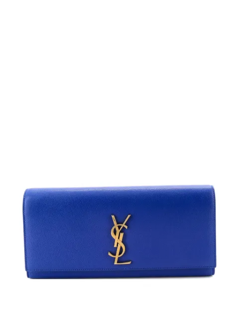 Saint Laurent Pre-Owned Classic Monogram Leather Long clutch bag Blue PFRQBRRTNVYLOTRU