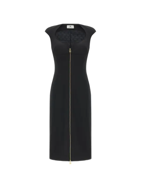 Elisabetta Franchi sweetheart-neck zip midi dress Black AB90061E2