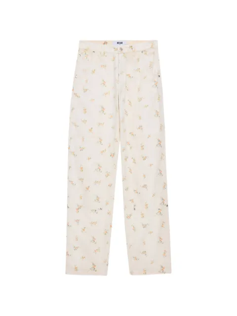 MSGM floral trousers Neutrals 4041MDP232L267277