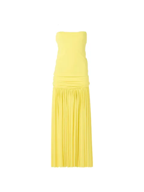 Jacquemus The Abiha ruched pleated maxi dress Yellow DRW00792AJ00253
