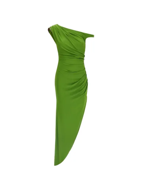 Elisabetta Franchi padded one-shoulder dress Green AB90661E2