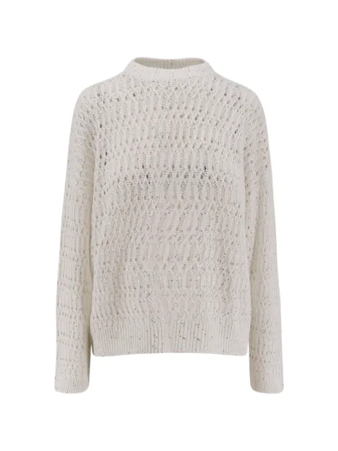 Brunello Cucinelli openwork sweater Neutrals MCO564700C8925