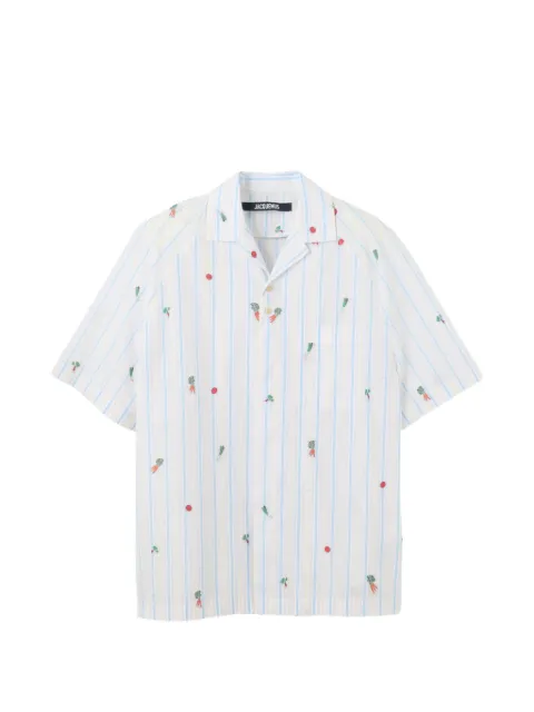 Jacquemus The Romarin striped-pattern shirt White SHM00573AW00748