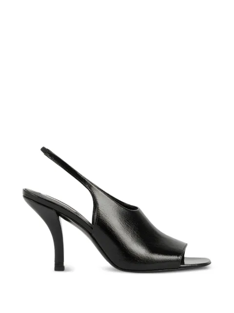 TOTEME Contour naplack slingback sandals Black 262WAS0321LE0046001