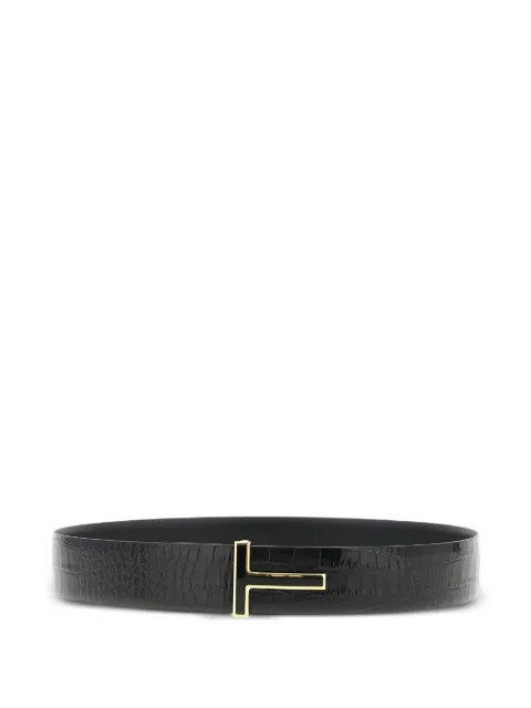 TOM FORD reversible crocodile-effect logo belt Black TB247LCL439GNAA