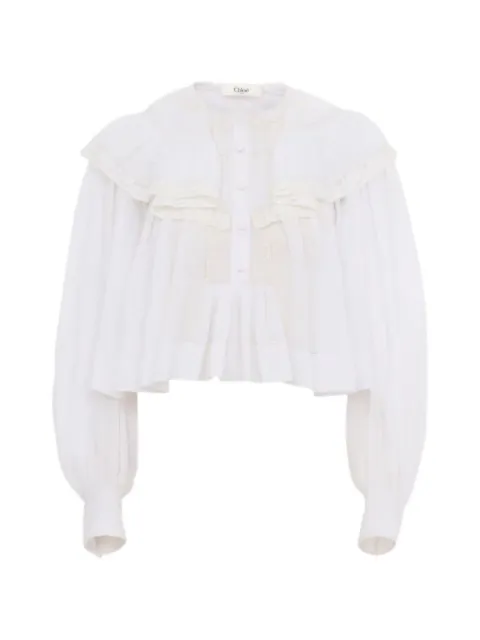 Chloé ruffled lace blouse White CH26SHT84040