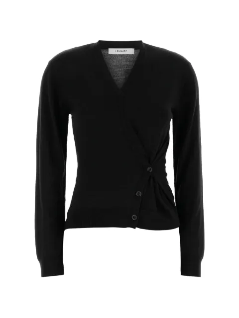 LEMAIRE twisted V-neck cardigan Black PO0001LK087
